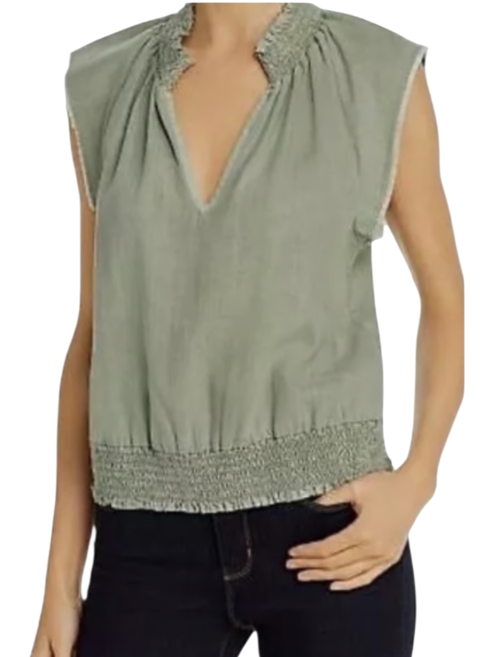 Anthropologie Cloth & Stone Effie Smocked Blouse Top